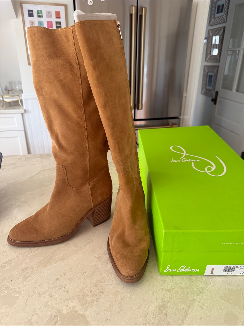 Sam Edelman Tall Suede Boots in Caramel/Tan- impeccable! Size 10M
